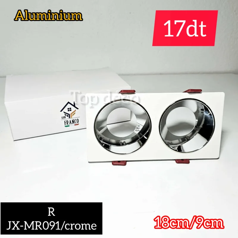 Spot LED encastrable double – ALUMINIUM | Top Déco Tunisie