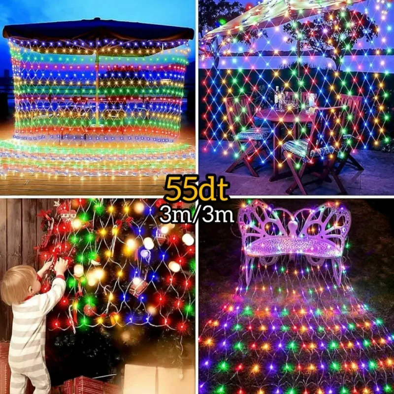 Filet de Guirlande Lumineuse LED RGB 3 x 3 m | Top Déco Tunisie