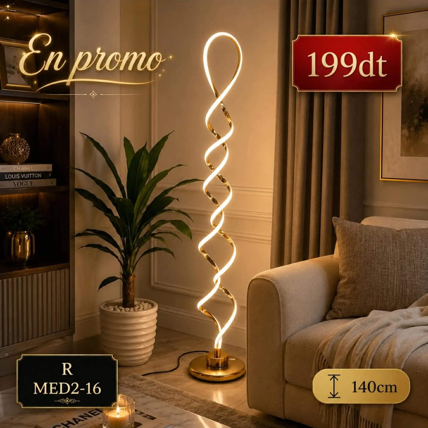 Lampadaire LED Style Moderne | Top Déco Tunisie