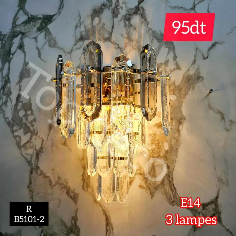 Applique lustre doré 3 lampes | Top Déco Tunisie