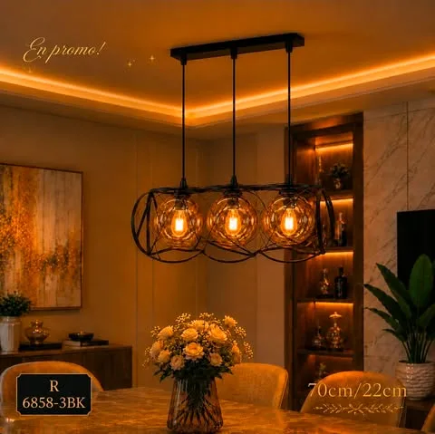 Lustre noir 6858-3BK