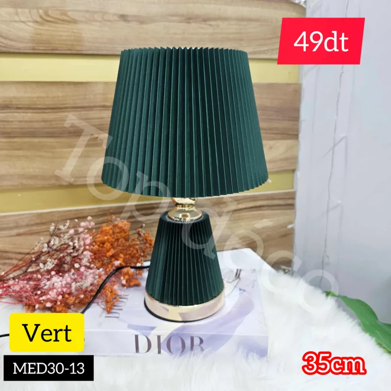 Lampe de table plissée design – Vert | Top Déco Tunisie