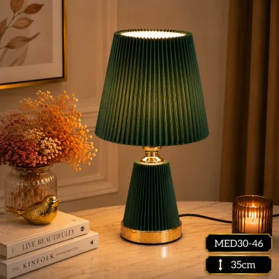 Lampe de table plissée design – Vert | Top Déco Tunisie