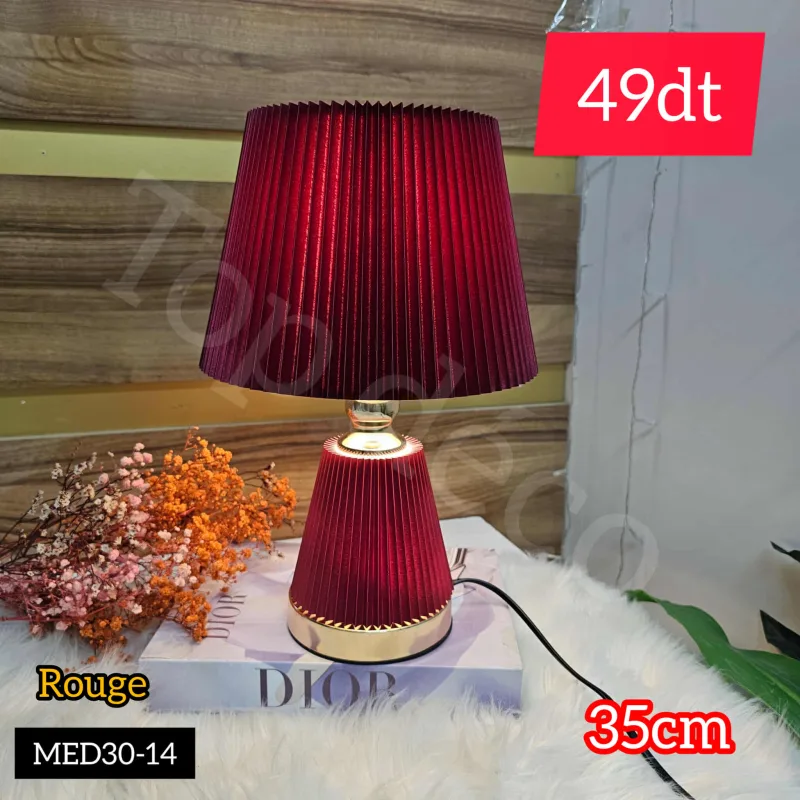 Lampe de table plissée design – Rouge | Top Déco Tunisie