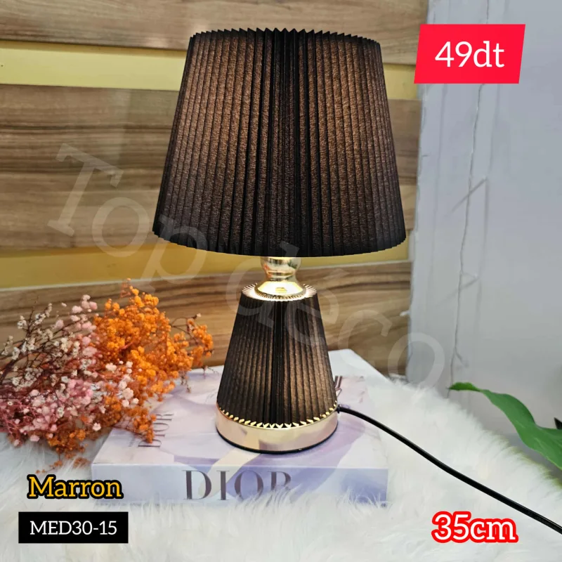 Lampe de table plissée design – Marron | Top Déco Tunisie