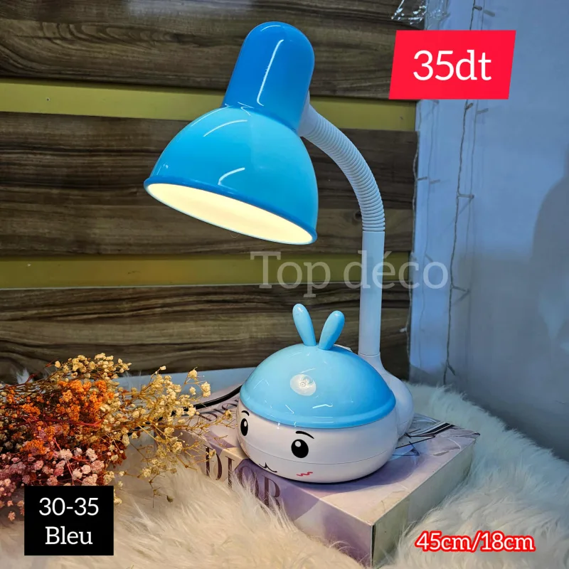 Lampe de Bureau LED Bleue Orientable – Design Moderne | Top Déco Tunisie