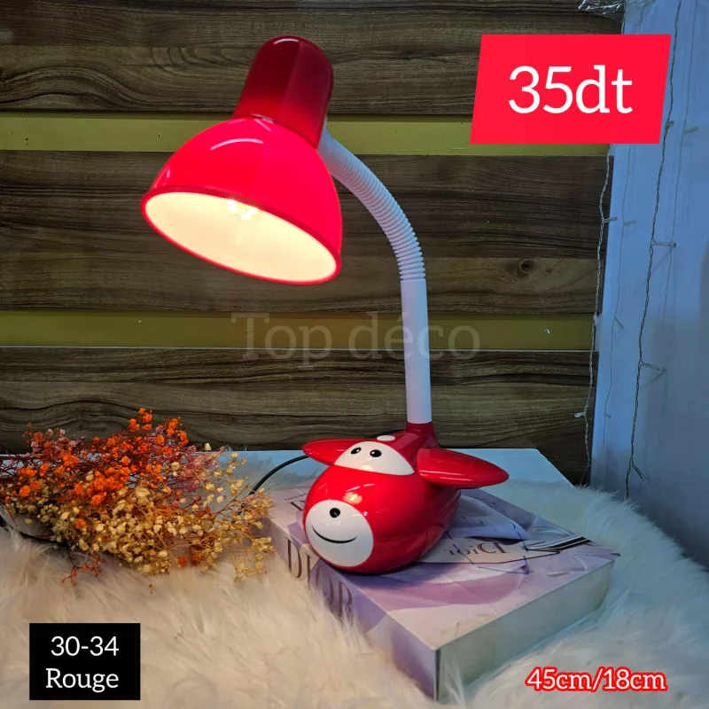 Veilleuse de bureau rouge orientable, — Choisir une catégorie —, Top Déco, Tunisie, décoration, maison, luminaires