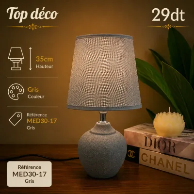Veilleuse table de nuit Gris | Top Déco Tunisie
