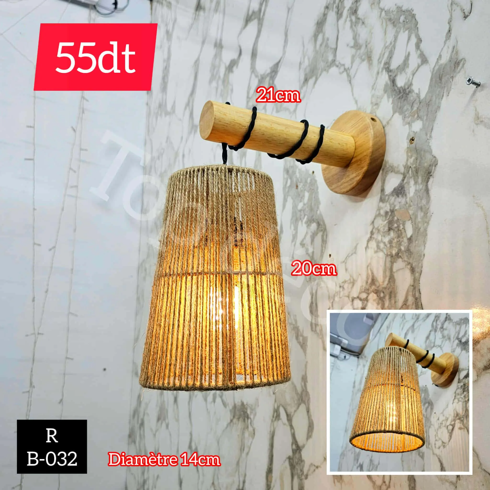 Lustre Suspendu en Corde Naturelle | Top Déco Tunisie