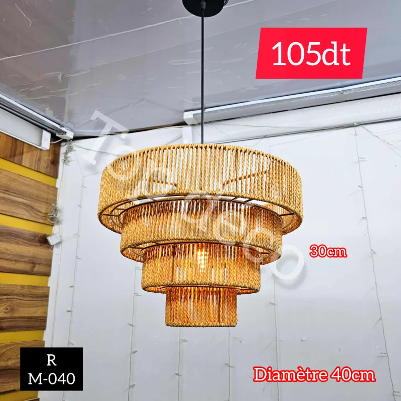 Lustre Suspendu en Corde Naturelle | Top Déco Tunisie