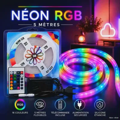 led Néon LED RGB – 5 mètres | Top Déco Tunisie