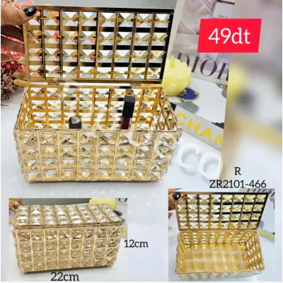 Porte-Maquillage Luxe Carré Cristal | Top Déco Tunisie
