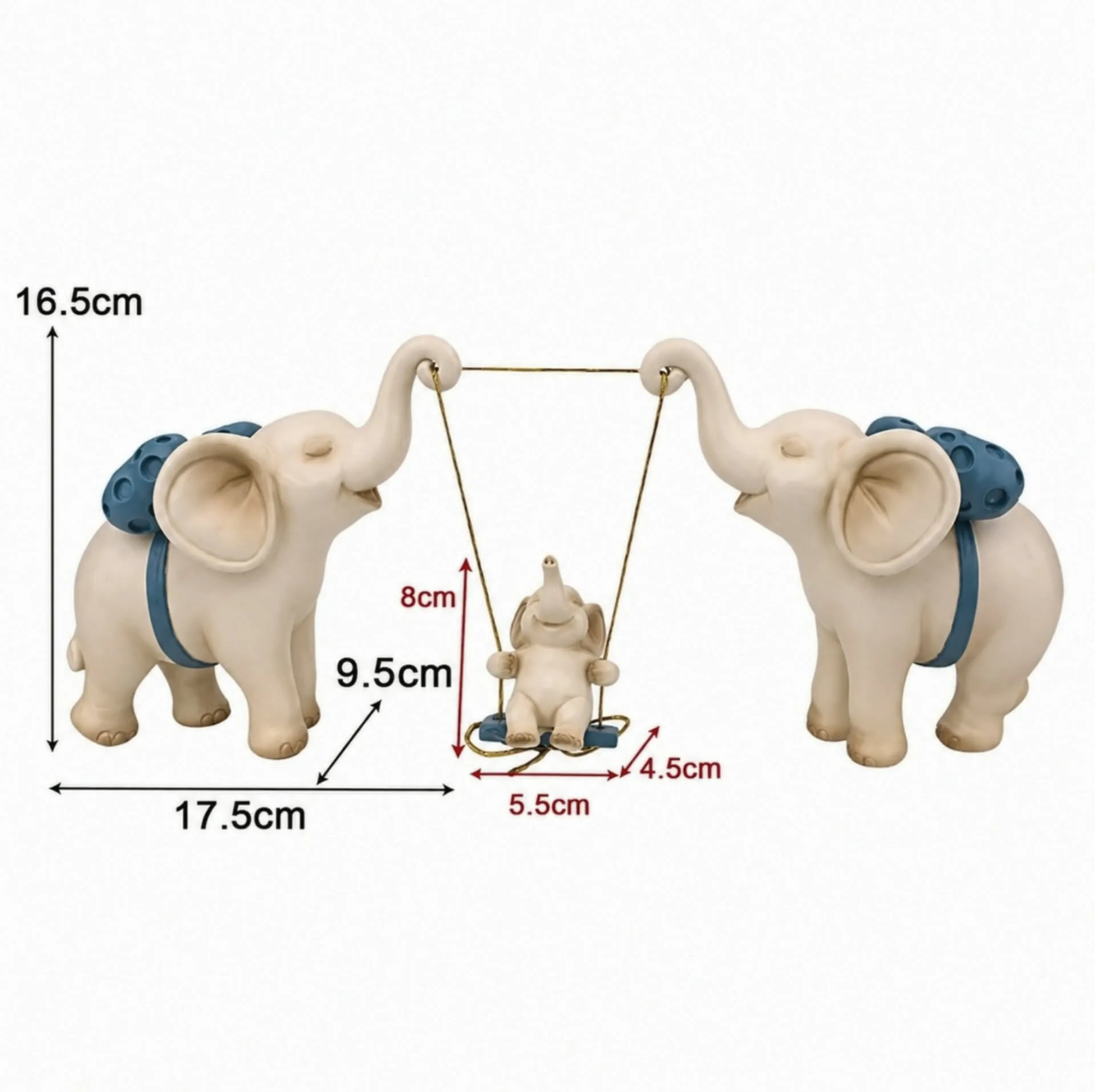 Figurine Élégante en Résine Blanc et Gris