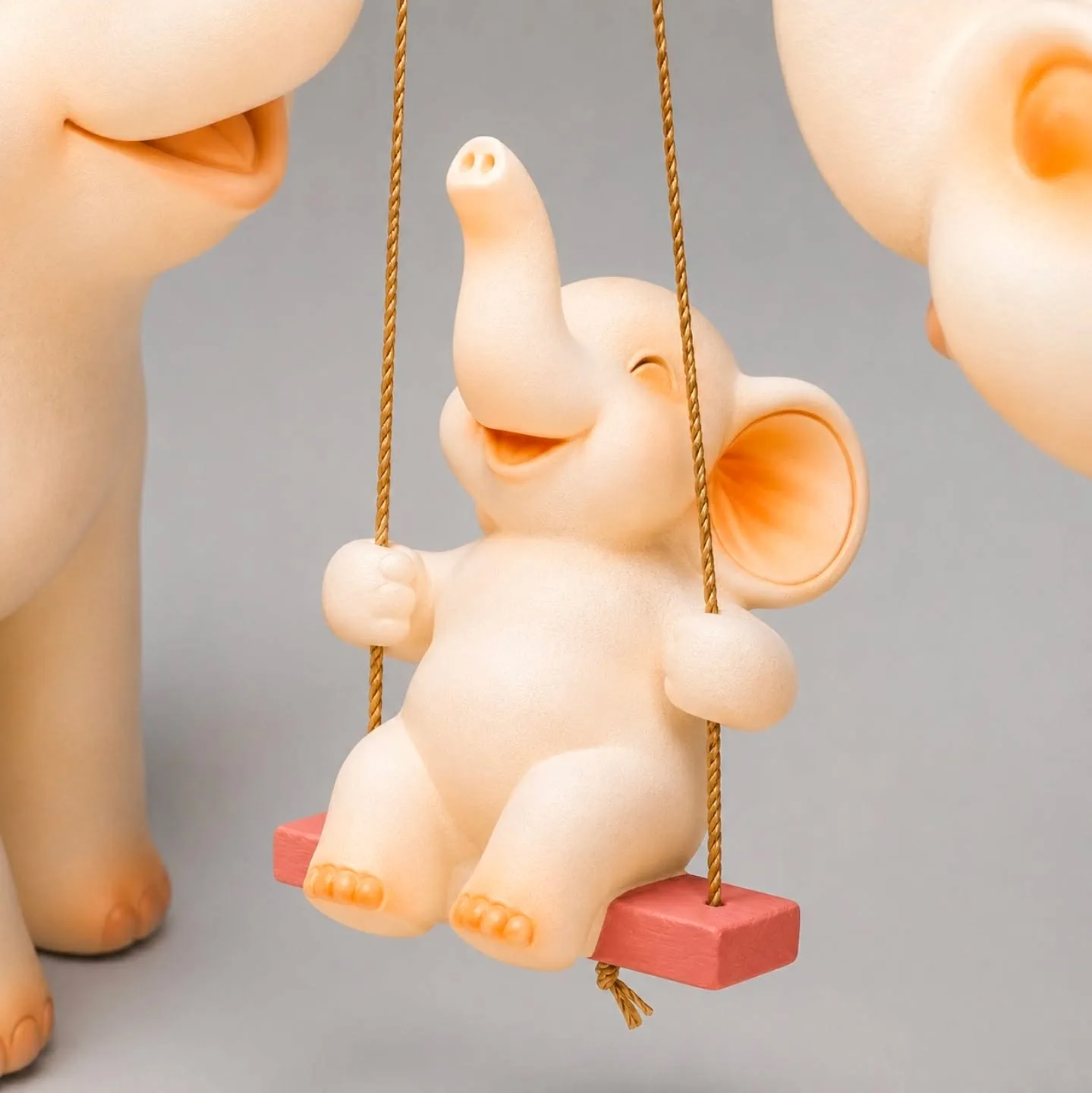 Figurine Élégante en Résine Blanc et Rose