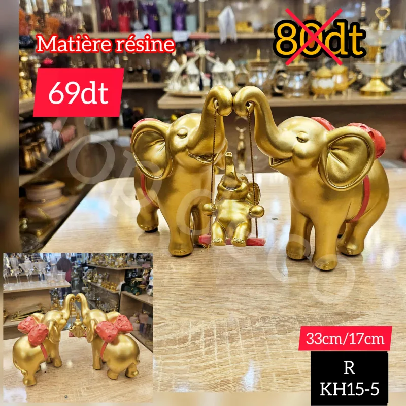 Figurine Élégante en Résine Dorée | Top Déco Tunisie