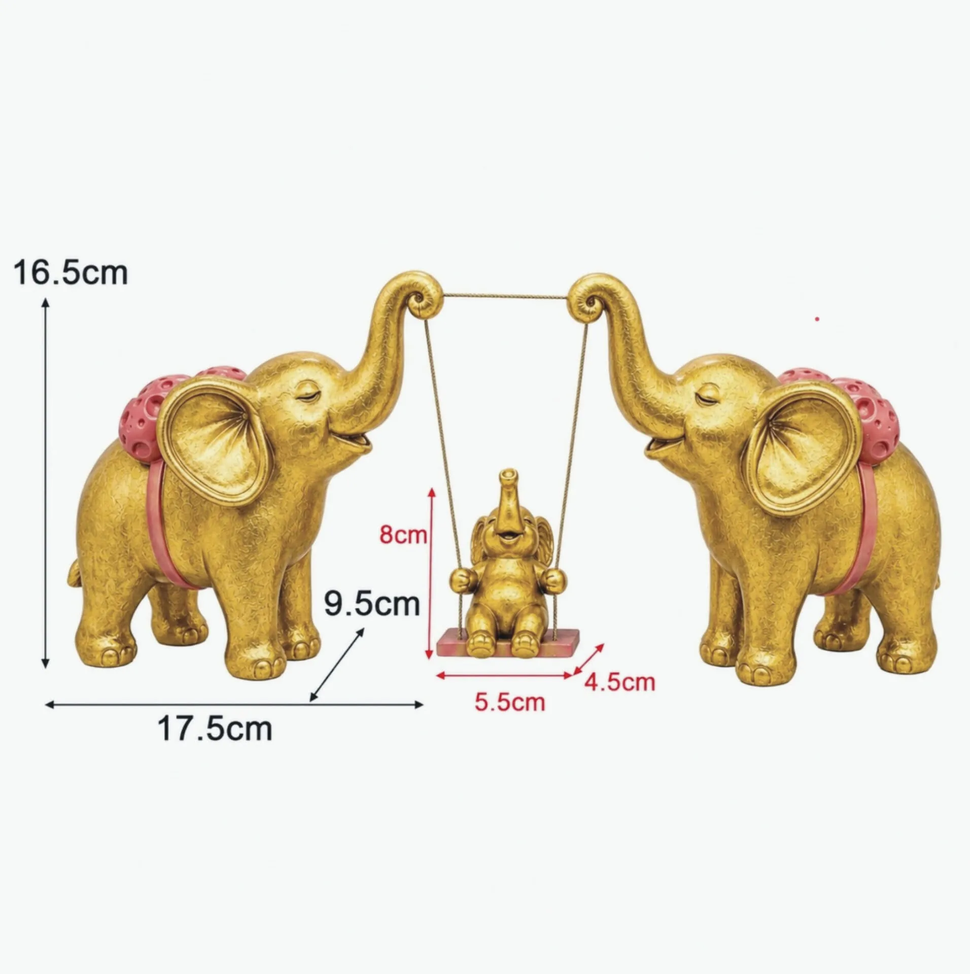 Figurine Élégante en Résine Dorée