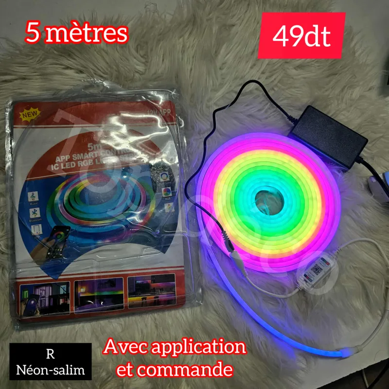 led Néon  RGB – 5 mètres salim | Top Déco Tunisie