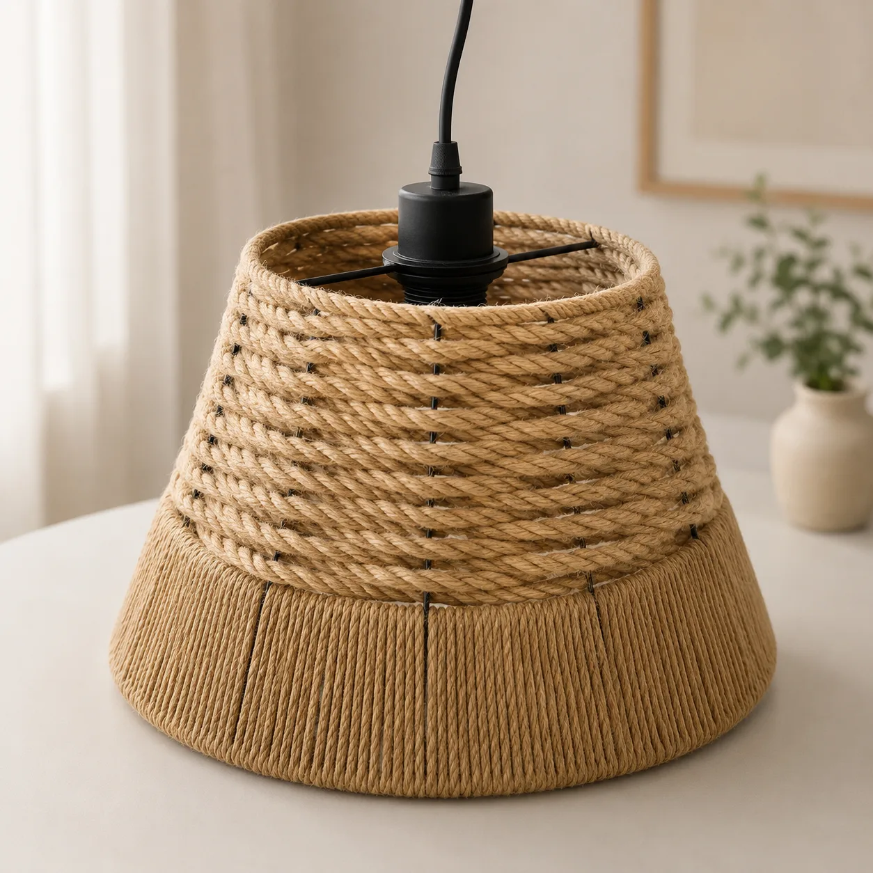 Lustre Suspendu en Corde Naturelle - 9741