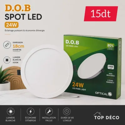 Spot LED DOB 24W Encastrable | Top Déco Tunisie