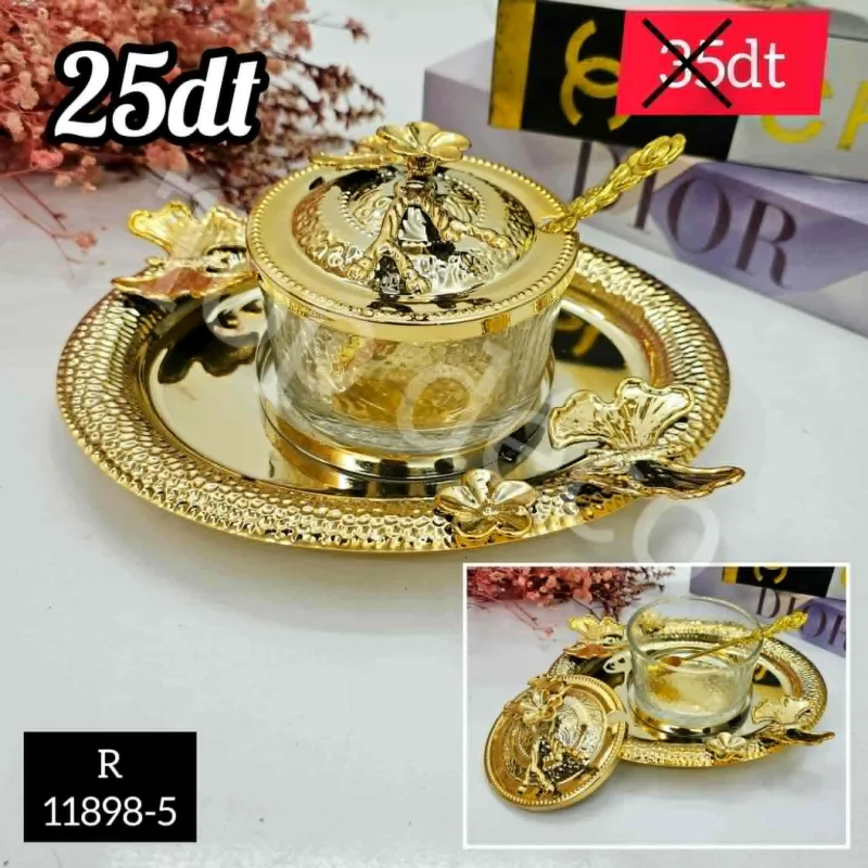 Set de 2 Bonbonnières avec Plateau Assorti – Élégance et Raffinement | Top Déco Tunisie