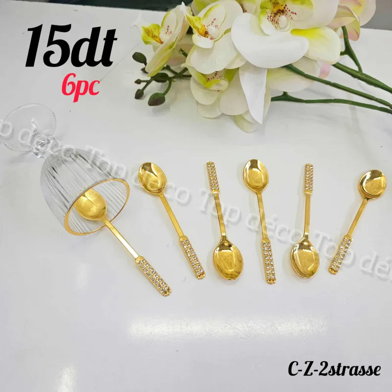 Set cuillère zrir doré 2strasse 6 PS | Top Déco Tunisie