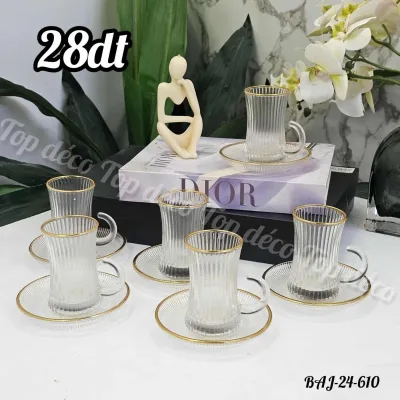 Service thé rayé | Top Déco Tunisie