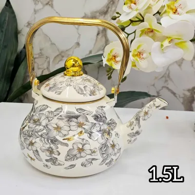 Théiére turc fleurie gris 1.5L | Top Déco Tunisie
