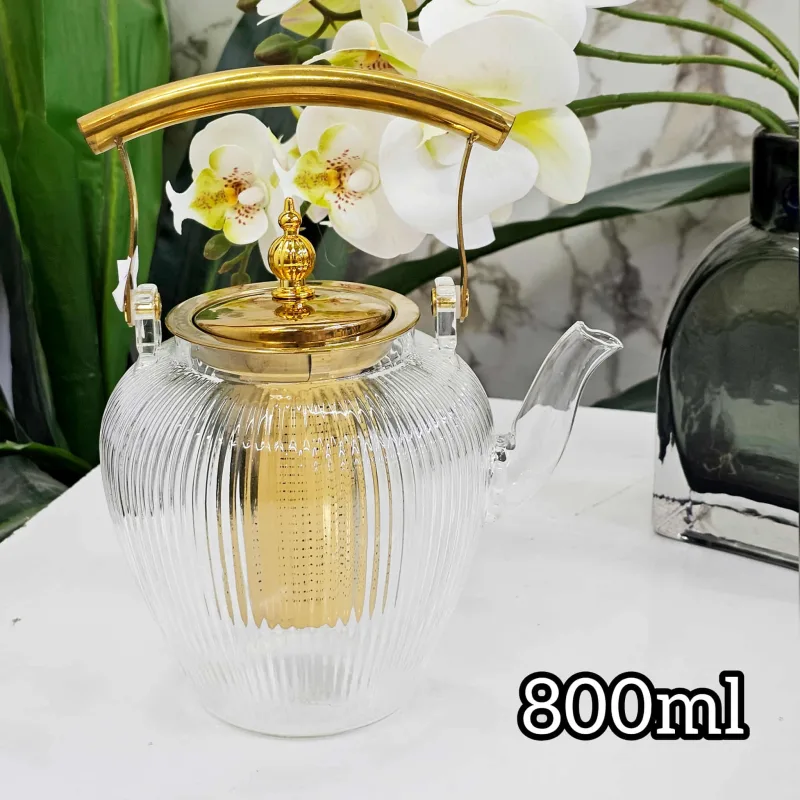 Théière turc rayé en verre 800ml | Top Déco Tunisie