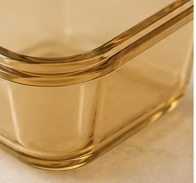 Boite en verre miel avec couvercle bois