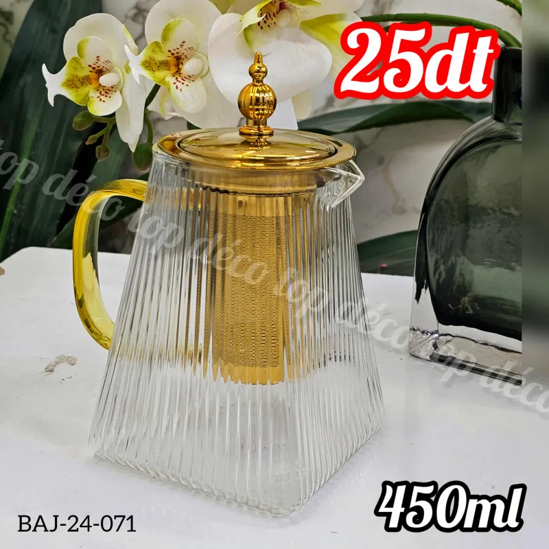 Théière en verre élégance avec  filtre intégré | Top Déco Tunisie