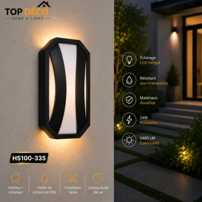 Applique Murale Noire – Design Moderne et Élégant | Top Déco Tunisie