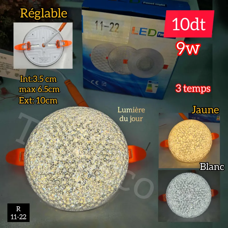 Spot réglable 10W 3 temps 3.5cm/10cm | Top Déco Tunisie