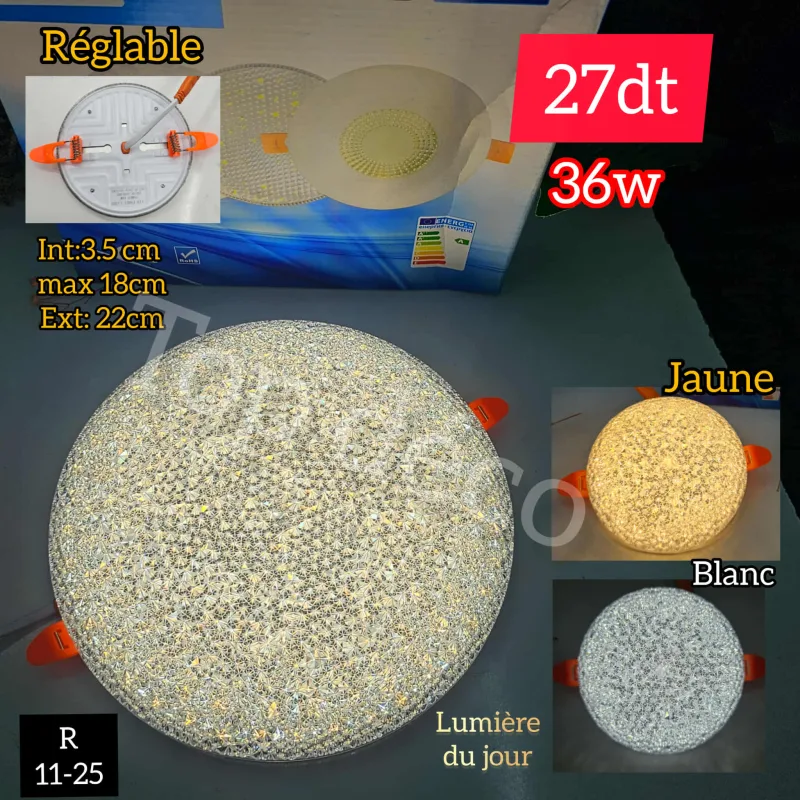 Spot réglable 36W 3 temps 3.5cm/22cm | Top Déco Tunisie