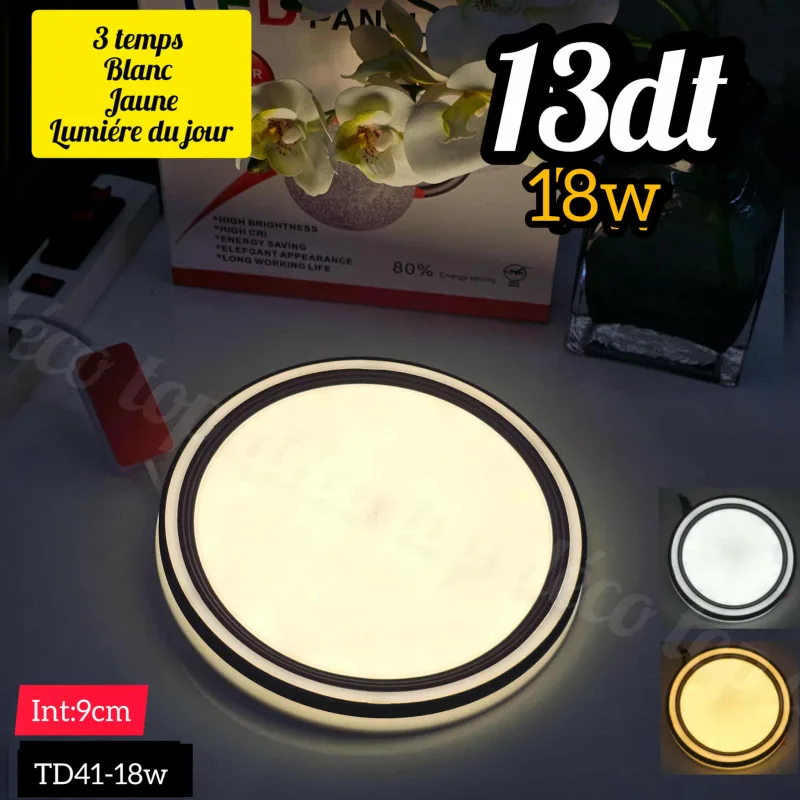 Spot LED Encastrable Rond 18W – 3 Modes d’Éclairage – 9 cm | Top Déco Tunisie