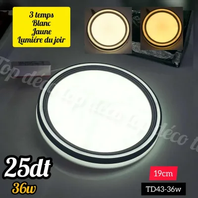 Spot LED Encastrable Rond 36W – 3 Modes d’Éclairage – 19 cm | Top Déco Tunisie