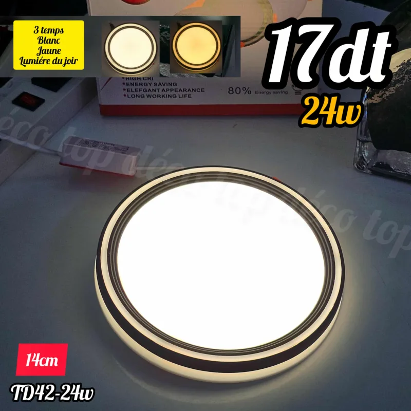 Spot LED Encastrable Rond 24W – 3 Modes d’Éclairage – 14 cm | Top Déco Tunisie