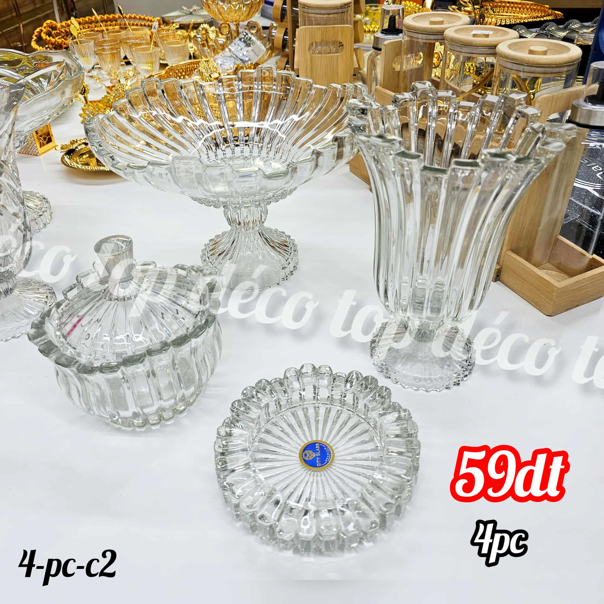 Service cristal 4pc | Top Déco Tunisie