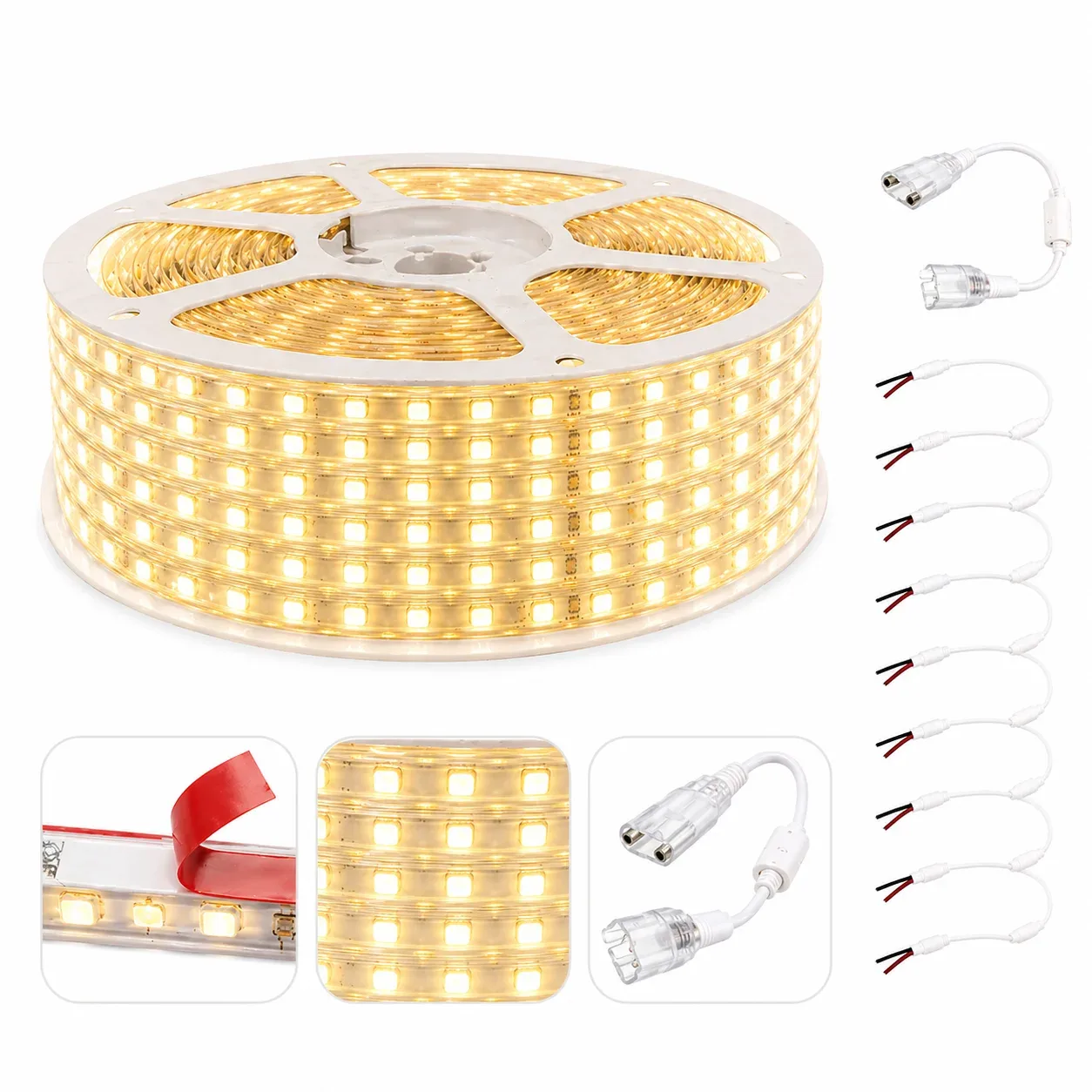 Bobine LED adhésif 100 mètres – 3000K (Jaune chaud)