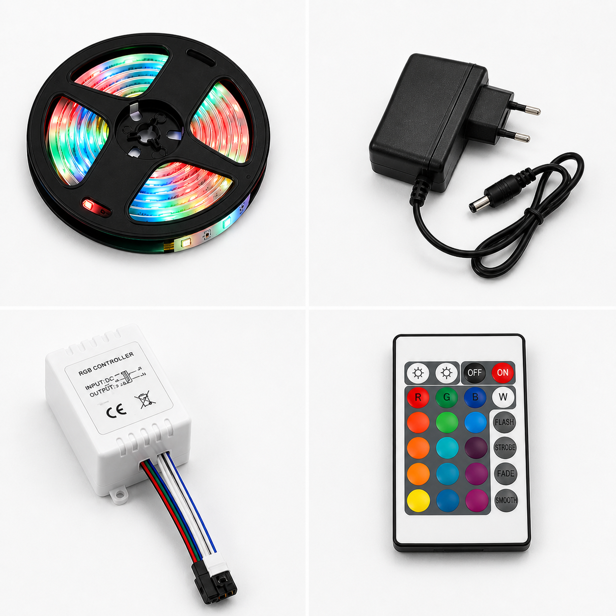 Ruban LED RGB 5 mètres adhésif avec télécommande
