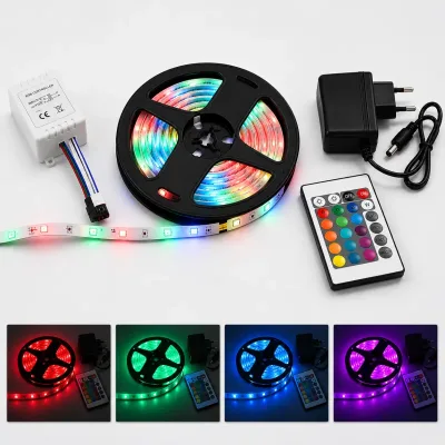Ruban LED RGB 5 mètres adhésif avec télécommande | Top Déco Tunisie