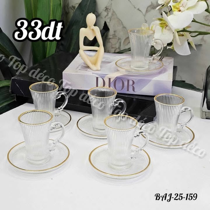 Service a thé doré 6pc | Top Déco Tunisie