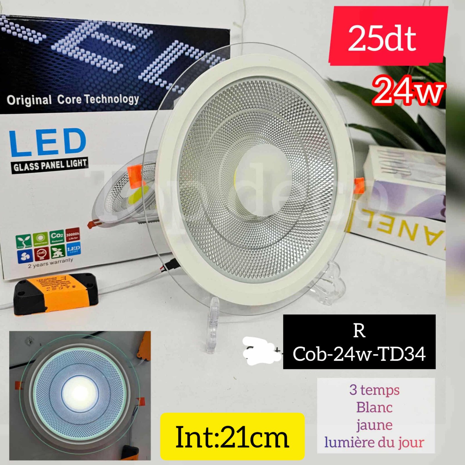 Spot cob 3 temps 24w | Top Déco Tunisie