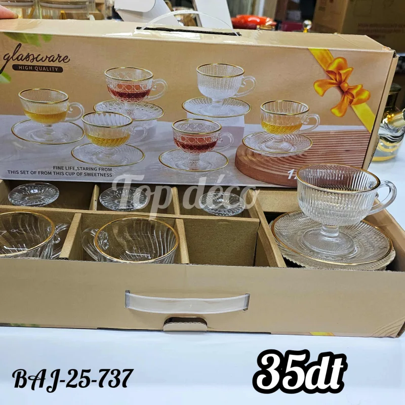Service a café au lait-thé avec sous tasses | Top Déco Tunisie