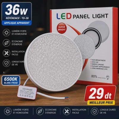 Applique LED Apparente 36W Blanc Froid 6500K | Top Déco Tunisie