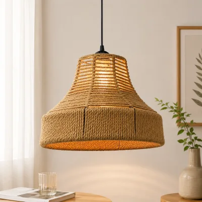 Lustre Suspendu en Corde Naturelle | Top Déco Tunisie
