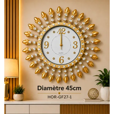 Horloge murale doré 45cm | Top Déco Tunisie