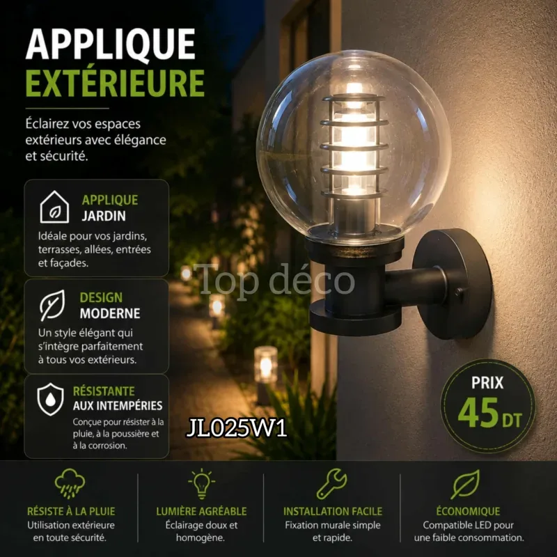 Applique Murale Extérieure LED | Top Déco Tunisie