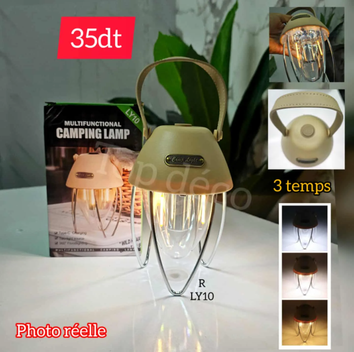 Lampe de Camping Multifonction LED Rechargeable | Top Déco Tunisie