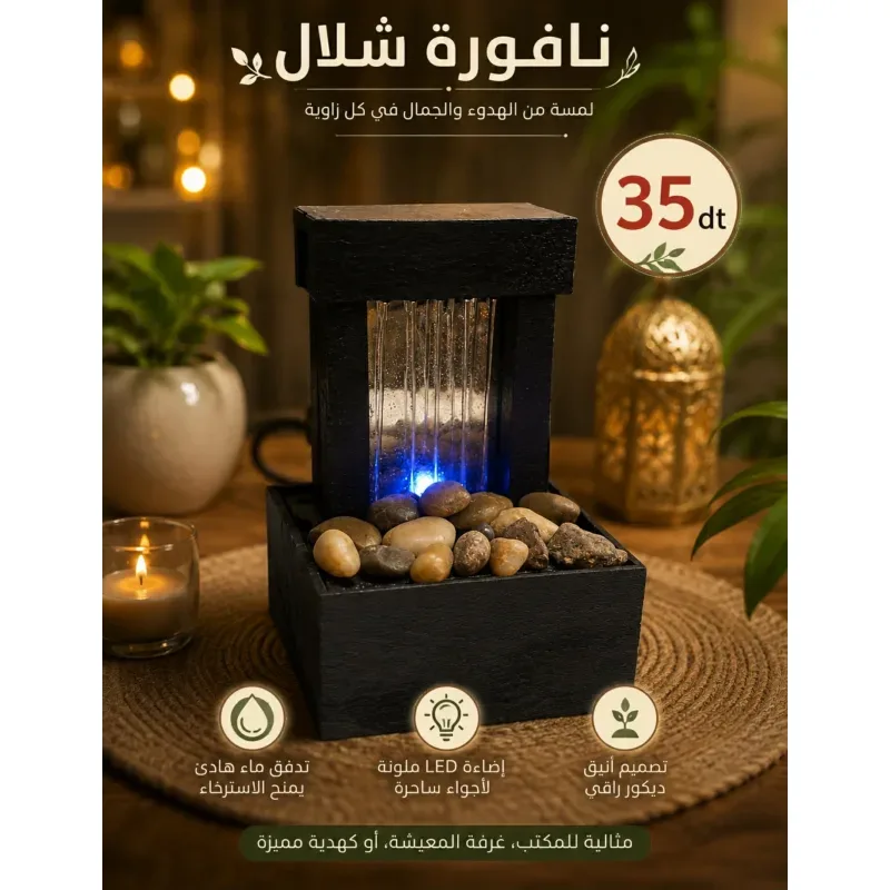 Fontaine Cascade Lumineuse LED | Top Déco Tunisie