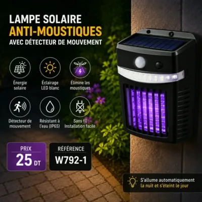 Lampe Solaire Anti-Moustiques  2-en-1 | Top Déco Tunisie